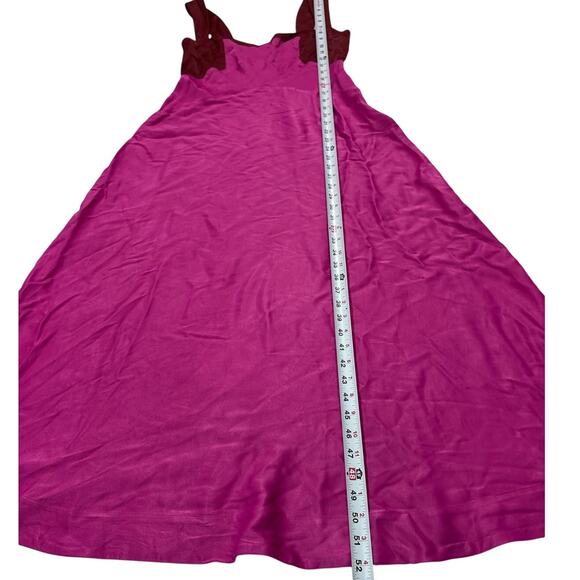 Maeve Womens Medium Sleeveless Seamed Slip Midi Dress Pink Wedding Guest Formal - Picture 11 of 11